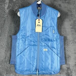 ABC Advisory Board Crystals 123 Puffer Vest Medium Light Blue Full Zip
